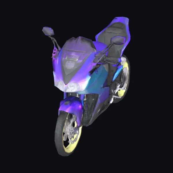 Purple Motorcycle with Gold Rims