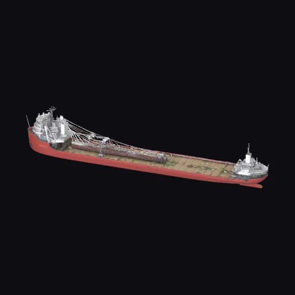 Large Red Cargo Ship