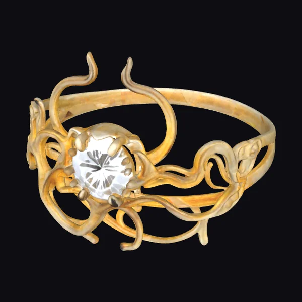 Golden Solitaire Ring