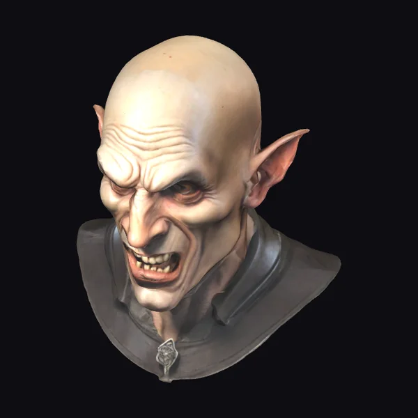 Bald Evil Creature Head