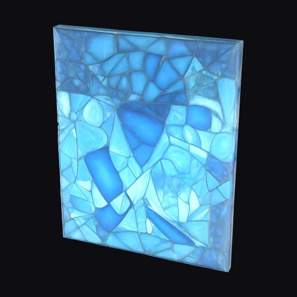 Azure Mosaic Glass Panel