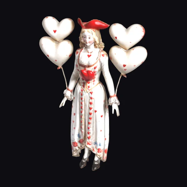 Woman with Heart Balloons