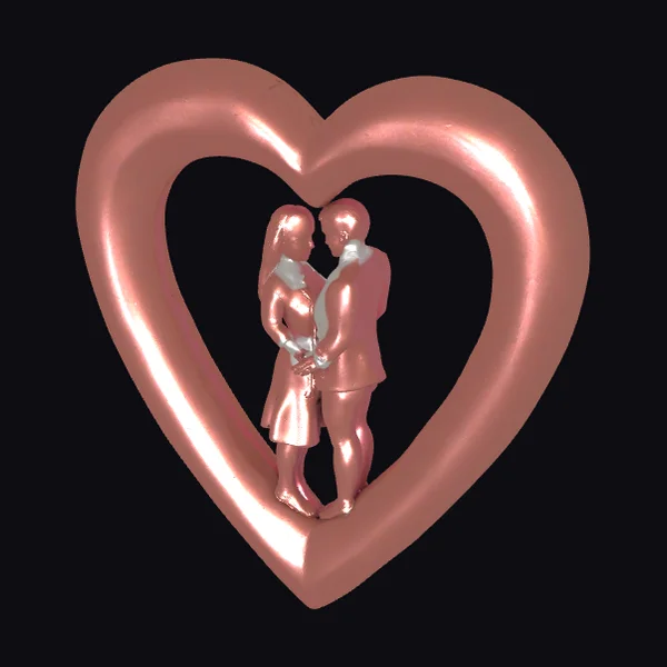 Rose Gold Heart Couple