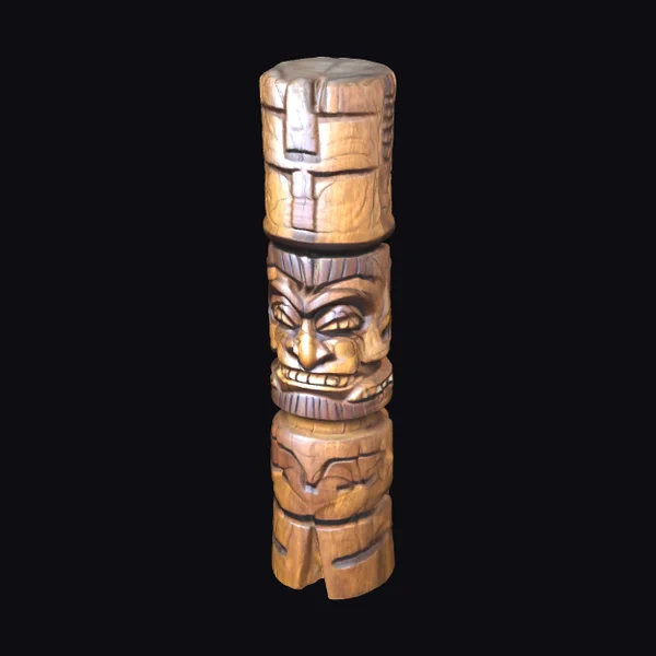 Wooden Tiki Totem Pole