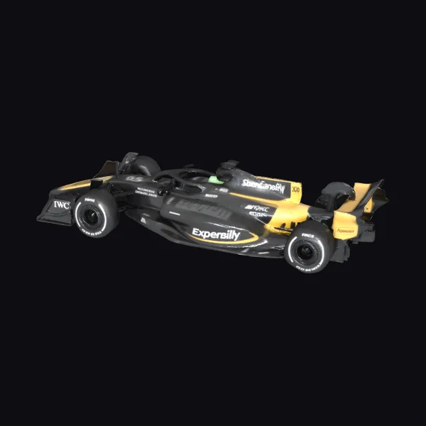 Black and Yellow F1 Car