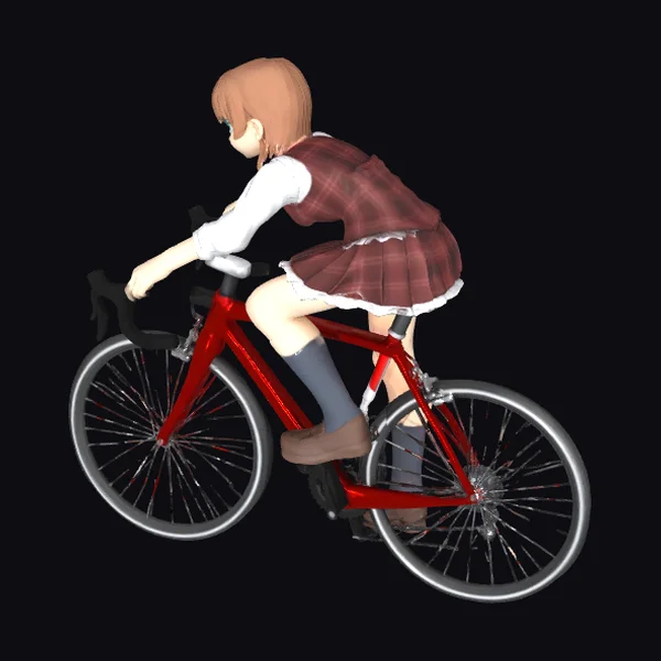 Girl on Red Bicycle