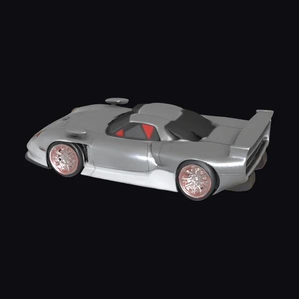 Silver Racing Car
