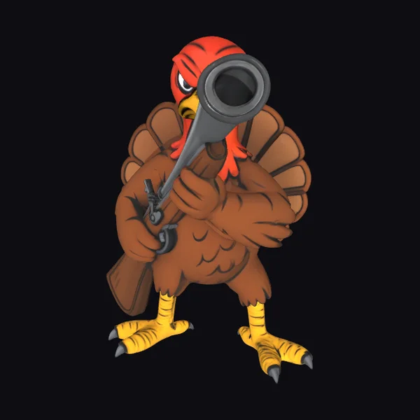 Angry Turkey with Shotgun