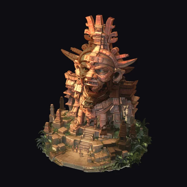 Ancient Temple Head Structure