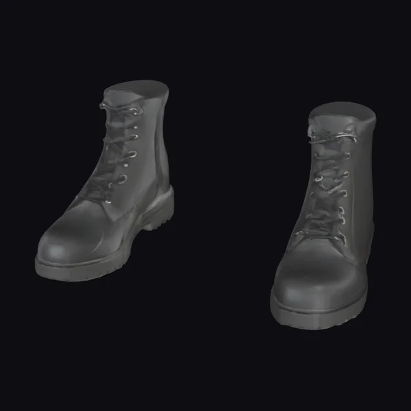 Black Leather Combat Boots
