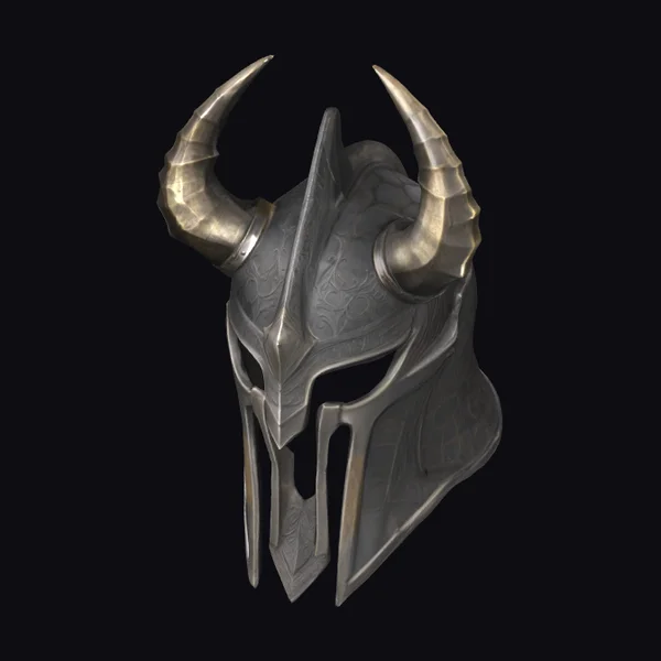 Horned Dark Metal Helmet