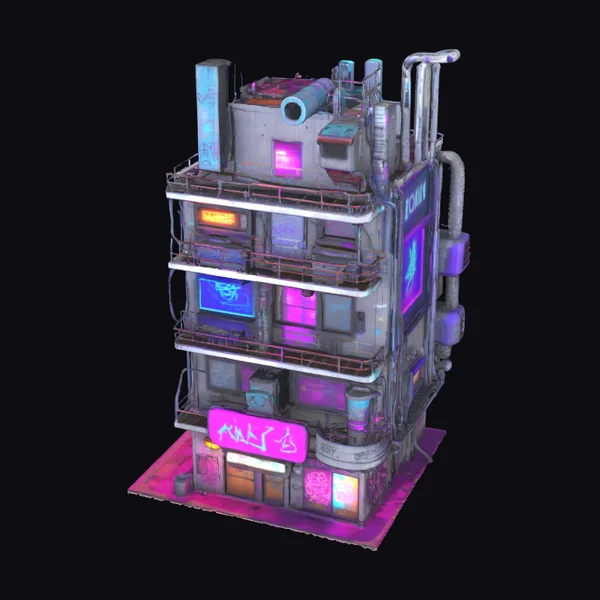 Cyberpunk Building Structure