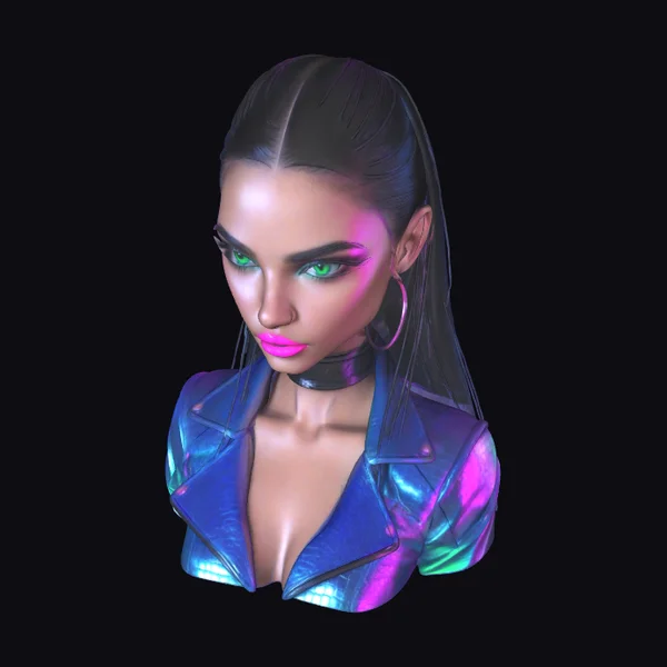 Cyberpunk Woman Bust