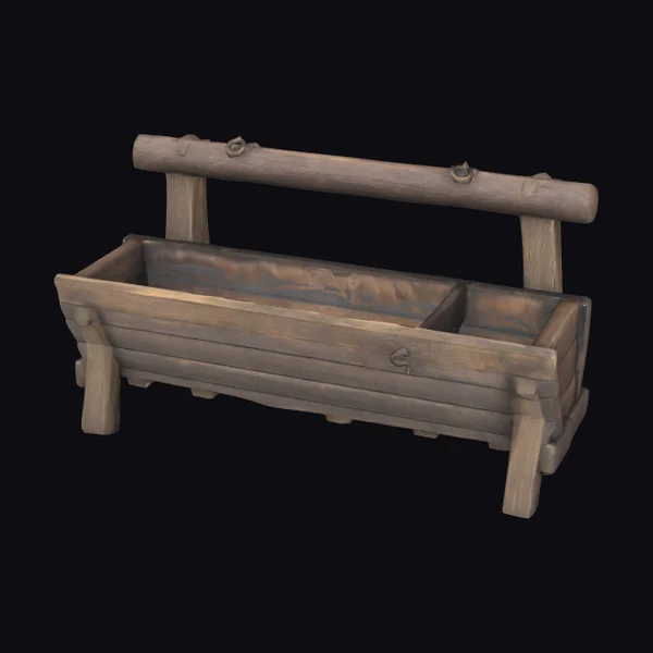 Wooden Log Trough