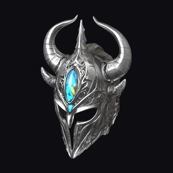 Horned Silver Helm