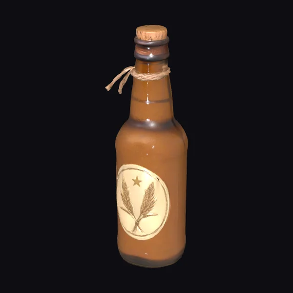Amber Bottle with Wheat Emblem