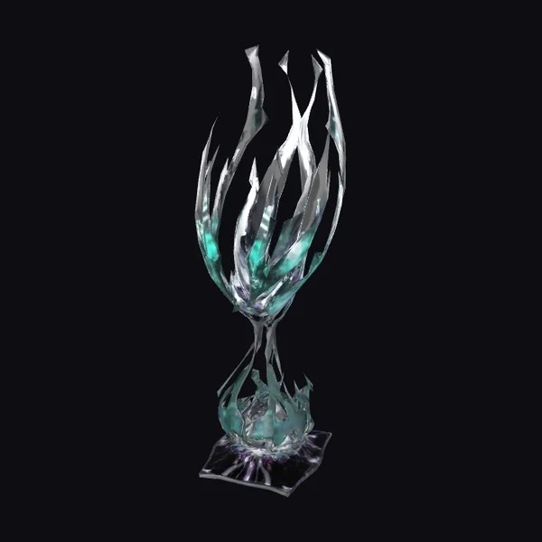 Glowing Crystal Flame Sculpture
