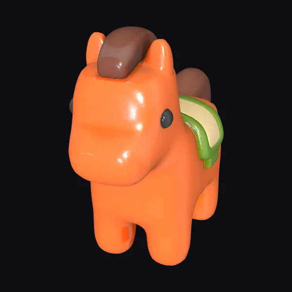 Orange Pony Figurine