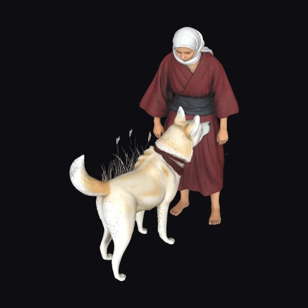 Woman and Dog Moment