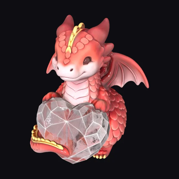Cuddly Red Dragon Figurine