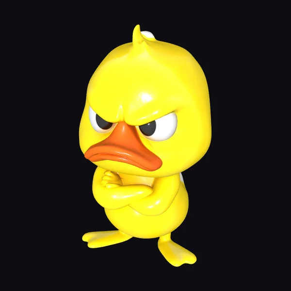 Angry Yellow Duck Figurine
