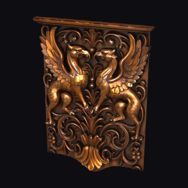 Ornate Gryphon Wall Panel