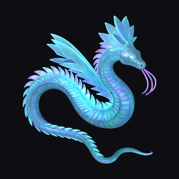 Iridescent Blue Dragon Creature