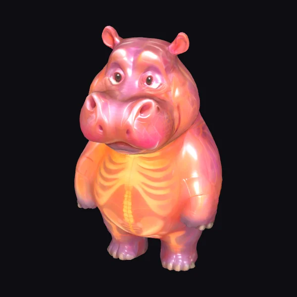 Glowing Hippo Skeleton