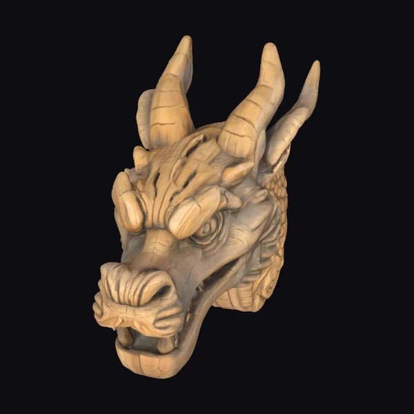 Wooden Dragon Head