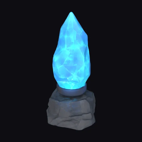 Glowing Blue Crystal Lamp