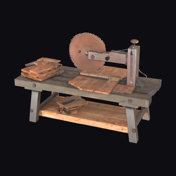 Rustic Wood Cutting Workbench