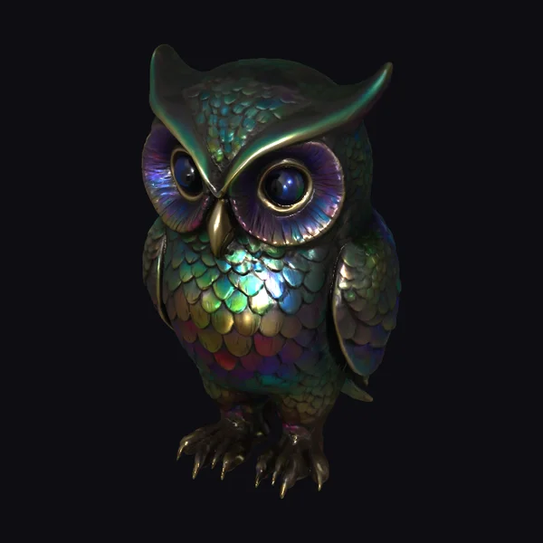 Rainbow Owl Figurine