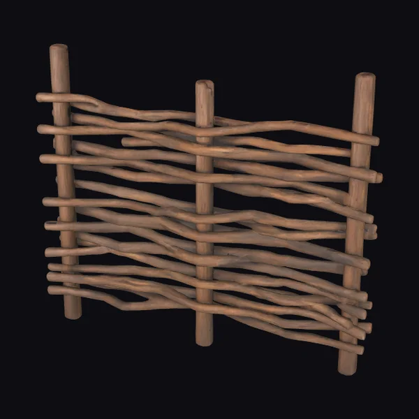 Woven Wooden Fence Section