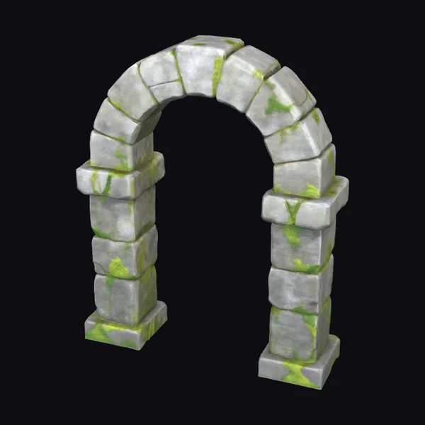 Mossy Stone Wall Arch
