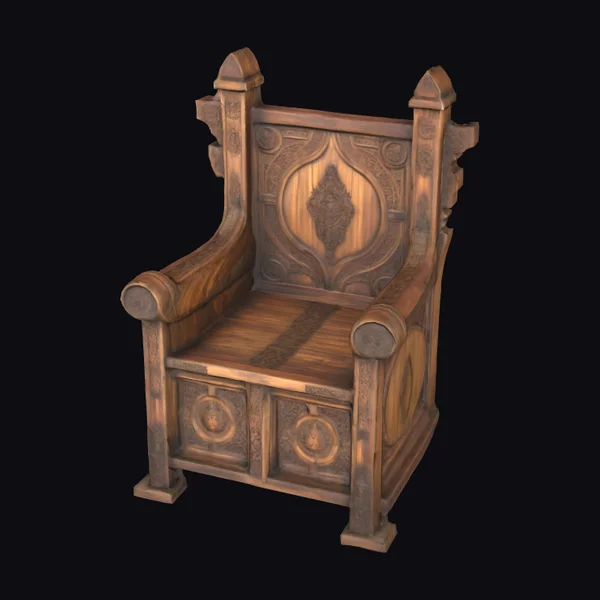 Ornate Wooden Throne Chair