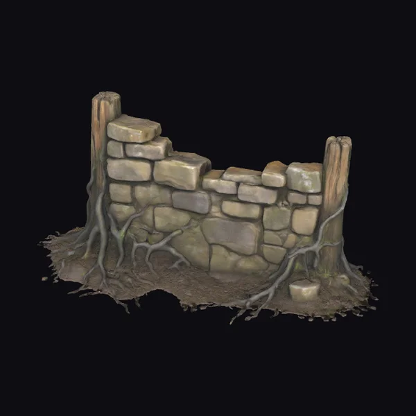 Ancient Stone Wall Ruins