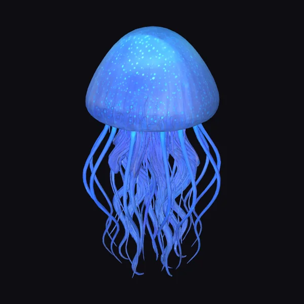 Glowing Blue Jellyfish