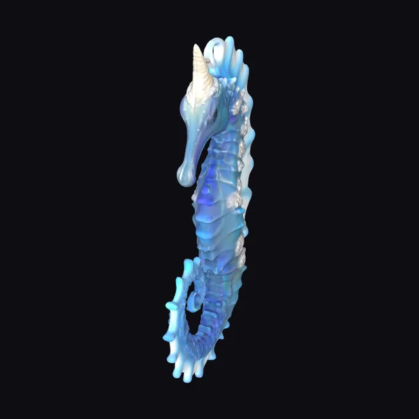 Glowing Blue Seahorse