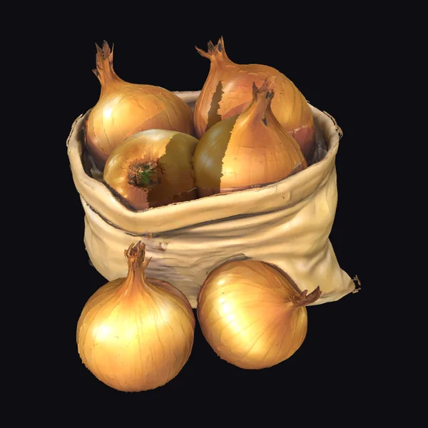 Golden Onions in Sack
