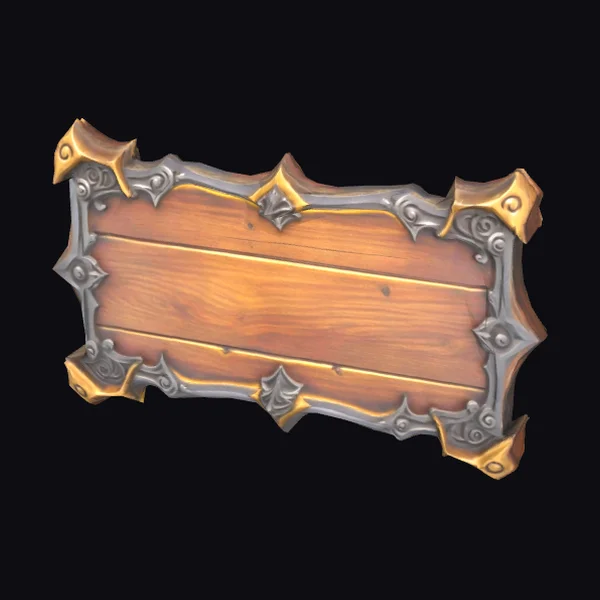 Wooden Plaque with Metal Frame