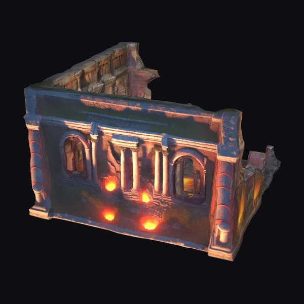 Ancient Ruined Villa Facade