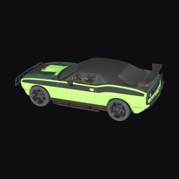 Lime Green Muscle Car
