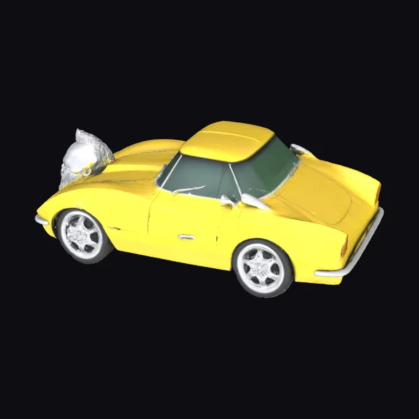 Yellow Sports Car with Mohawk