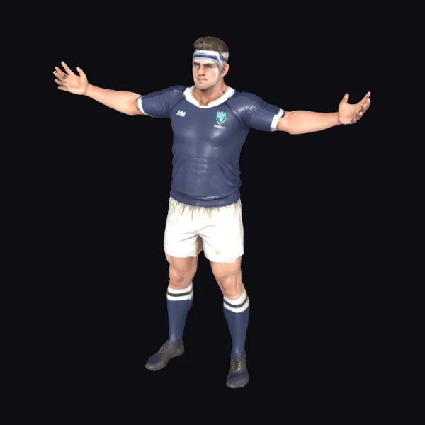 Rugby Player in Blue