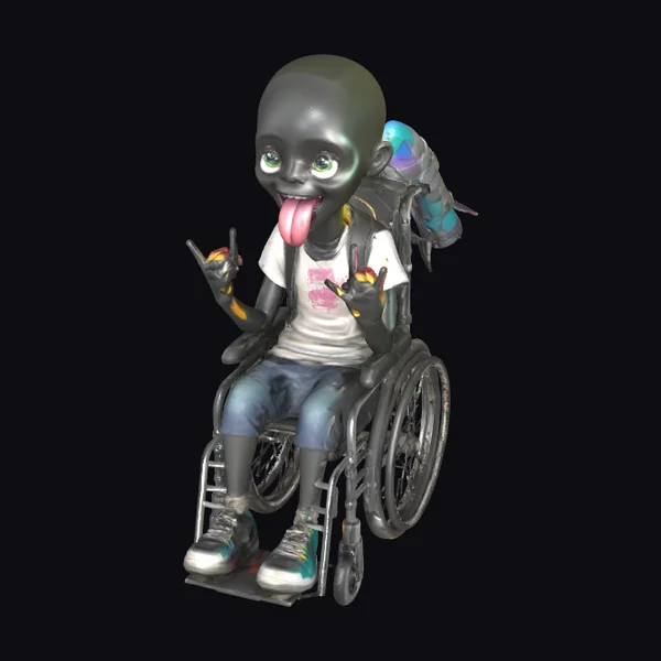 Alien Kid in Wheelchair