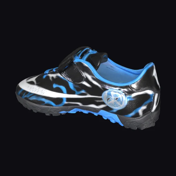 Blue Patterned Soccer Shoe