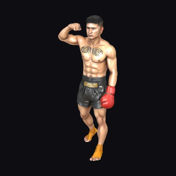 Muscular Thai Boxer