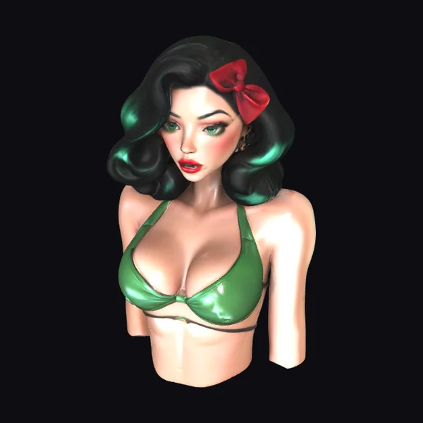 Green Bikini Pinup Girl