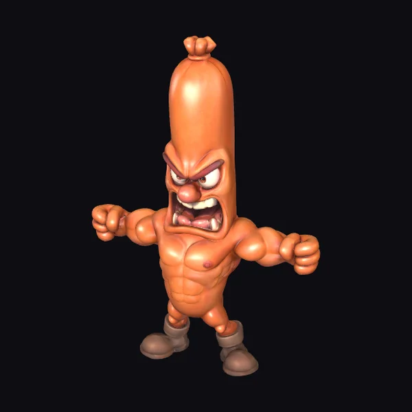 Angry Sausage Character