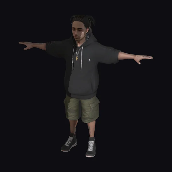 Young Man in Black Hoodie